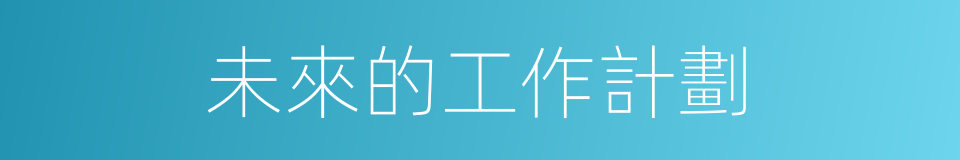 未來的工作計劃的同義詞