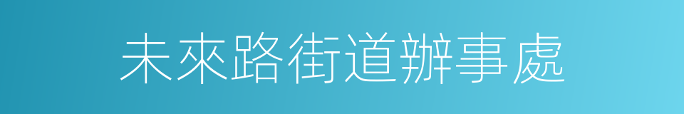 未來路街道辦事處的同義詞