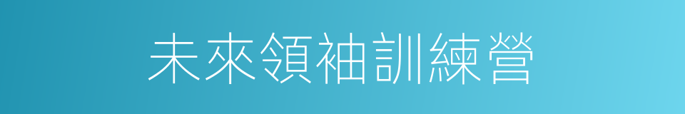 未來領袖訓練營的同義詞