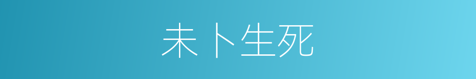 未卜生死的意思