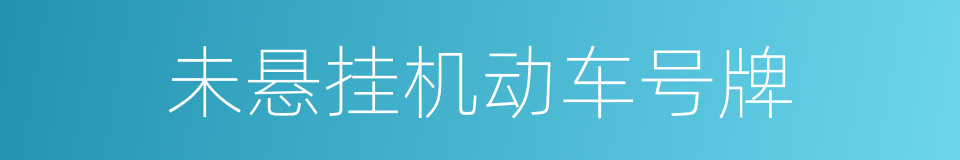 未悬挂机动车号牌的同义词