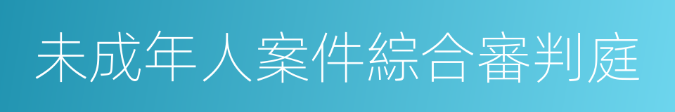 未成年人案件綜合審判庭的同義詞