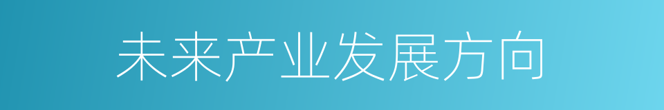 未来产业发展方向的同义词