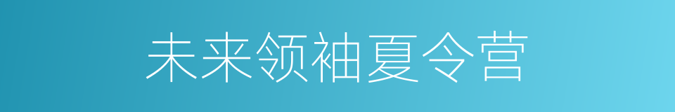 未来领袖夏令营的同义词