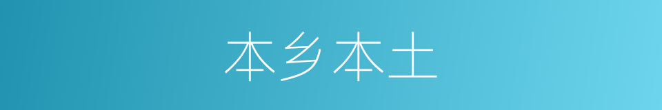 本乡本土的意思