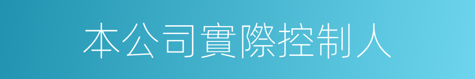 本公司實際控制人的同義詞