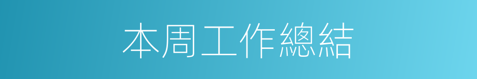 本周工作總結的同義詞