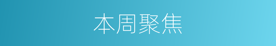 本周聚焦的同义词