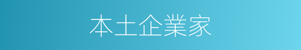 本土企業家的同義詞