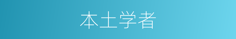 本土学者的同义词