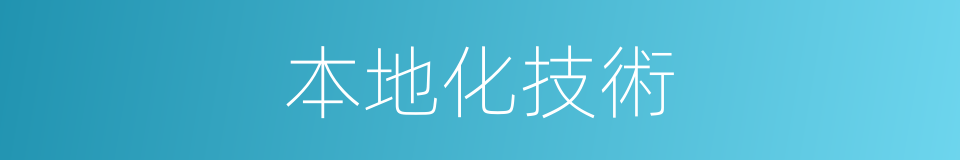 本地化技術的同義詞