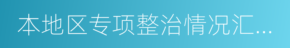 本地区专项整治情况汇总表的同义词