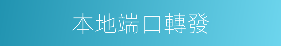 本地端口轉發的同義詞