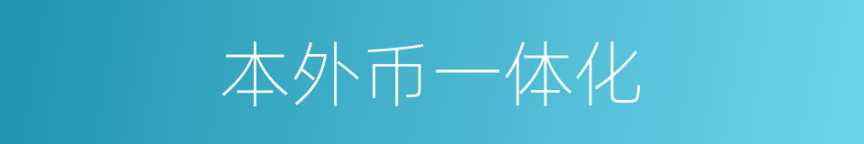 本外币一体化的同义词