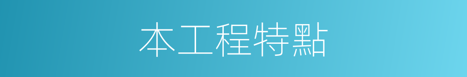本工程特點的同義詞