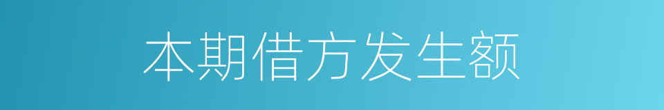 本期借方发生额的同义词