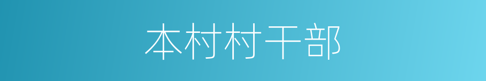 本村村干部的同义词