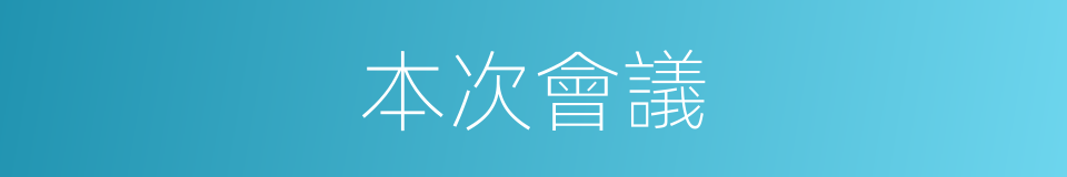 本次會議的同義詞