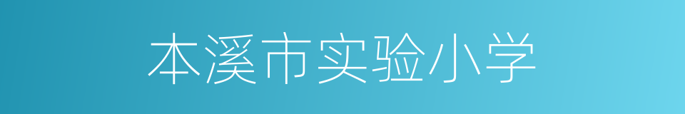 本溪市实验小学的同义词