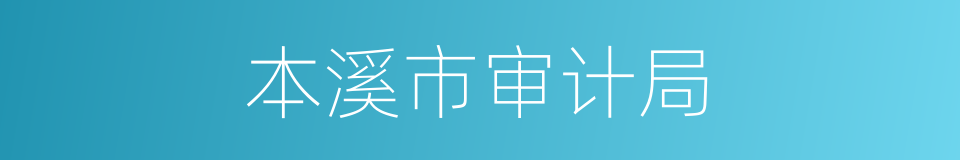 本溪市审计局的同义词