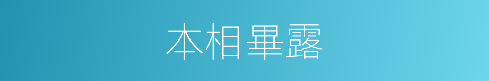 本相畢露的意思