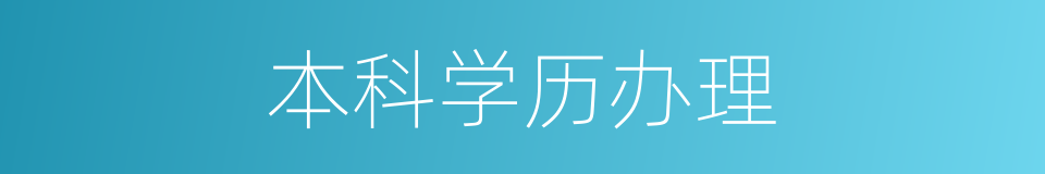 本科学历办理的同义词