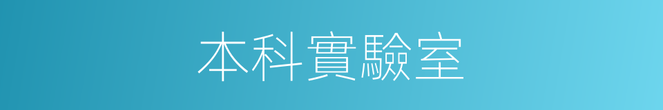 本科實驗室的同義詞