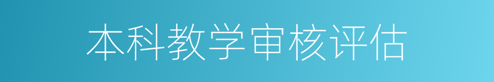 本科教学审核评估的同义词