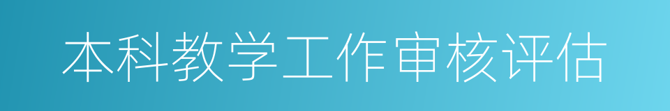 本科教学工作审核评估的同义词