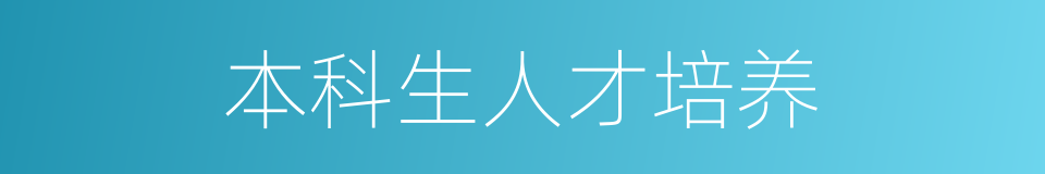 本科生人才培养的同义词