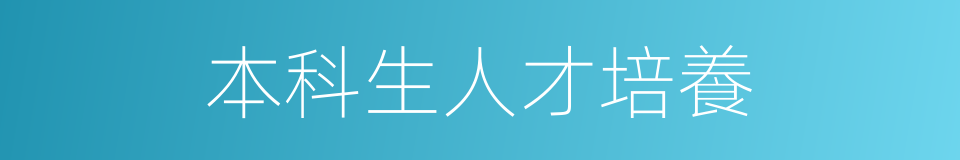 本科生人才培養的同義詞