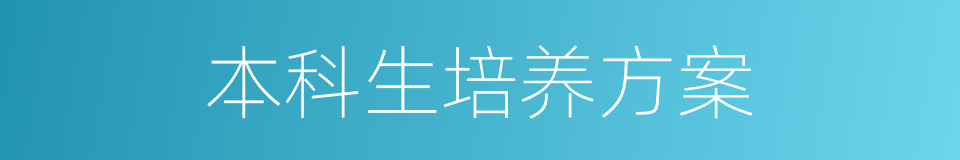 本科生培养方案的同义词