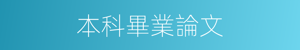 本科畢業論文的同義詞