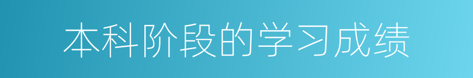 本科阶段的学习成绩的同义词