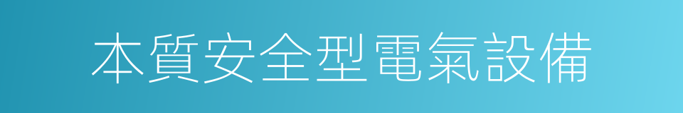 本質安全型電氣設備的同義詞