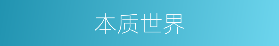 本质世界的同义词