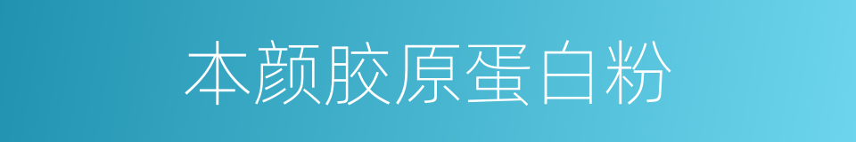 本颜胶原蛋白粉的同义词