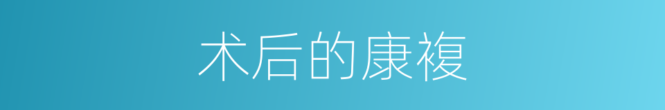 术后的康複的同义词