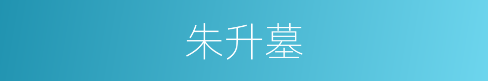 朱升墓的同义词