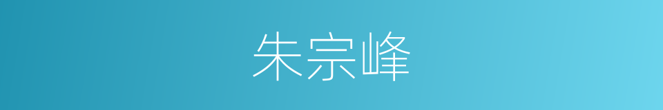 朱宗峰的同义词