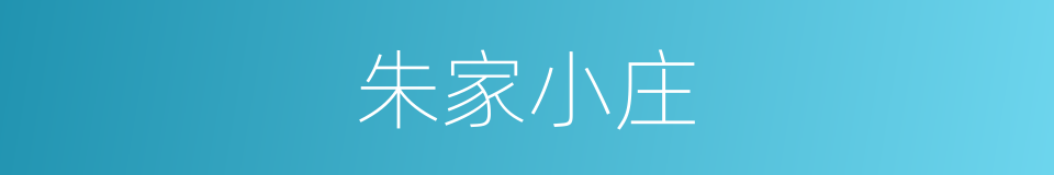 朱家小庄的同义词