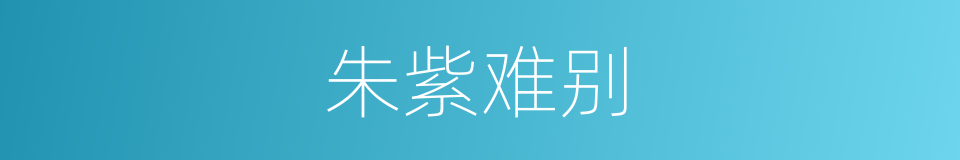 朱紫难别的意思