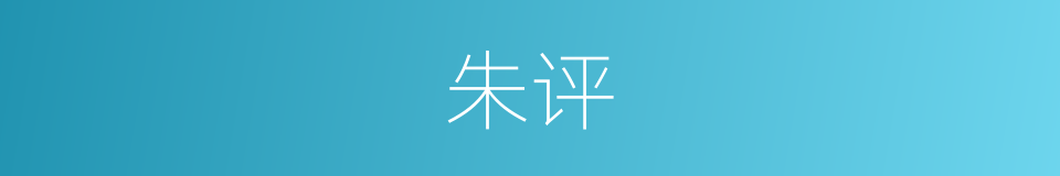 朱评的意思