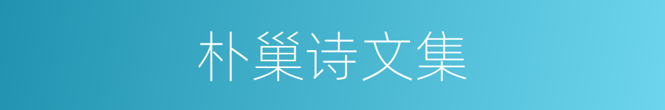 朴巢诗文集的同义词