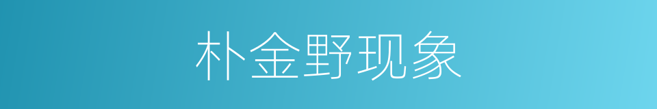 朴金野现象的同义词
