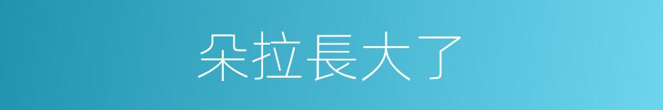 朵拉長大了的同義詞