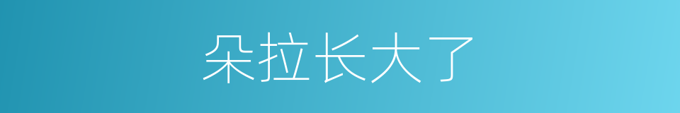 朵拉长大了的同义词