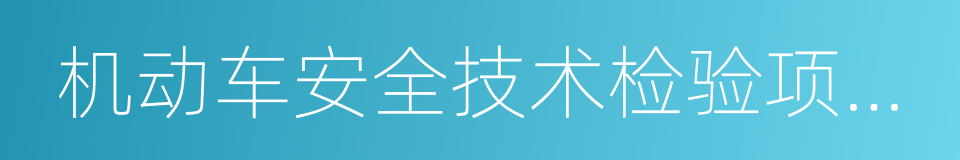 机动车安全技术检验项目和方法的同义词