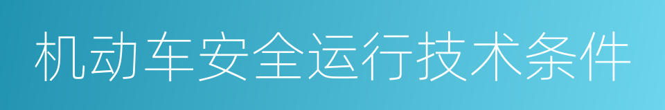 机动车安全运行技术条件的同义词