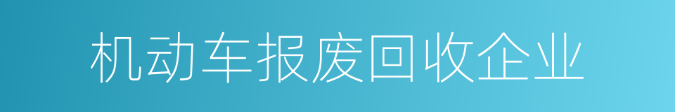 机动车报废回收企业的同义词